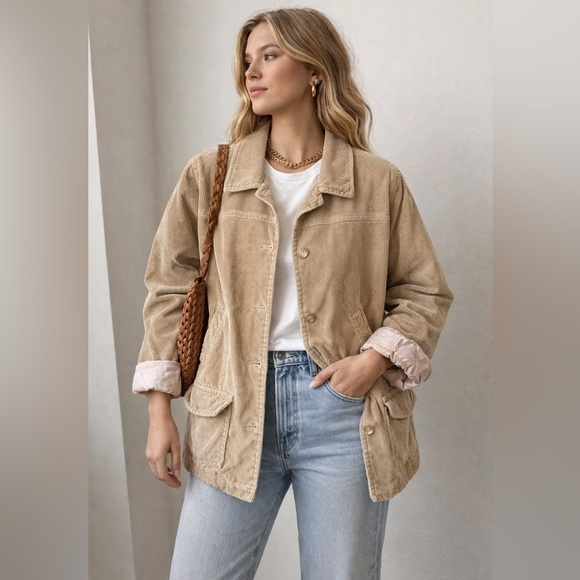 Eddie Bauer Jackets & Blazers - Eddie Bauer Corduroy Lined Chore Jacket Women’s XL